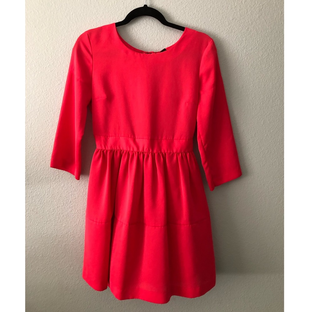 H&M Hot Pink Coral Mini Baby Doll Dress Sz 8